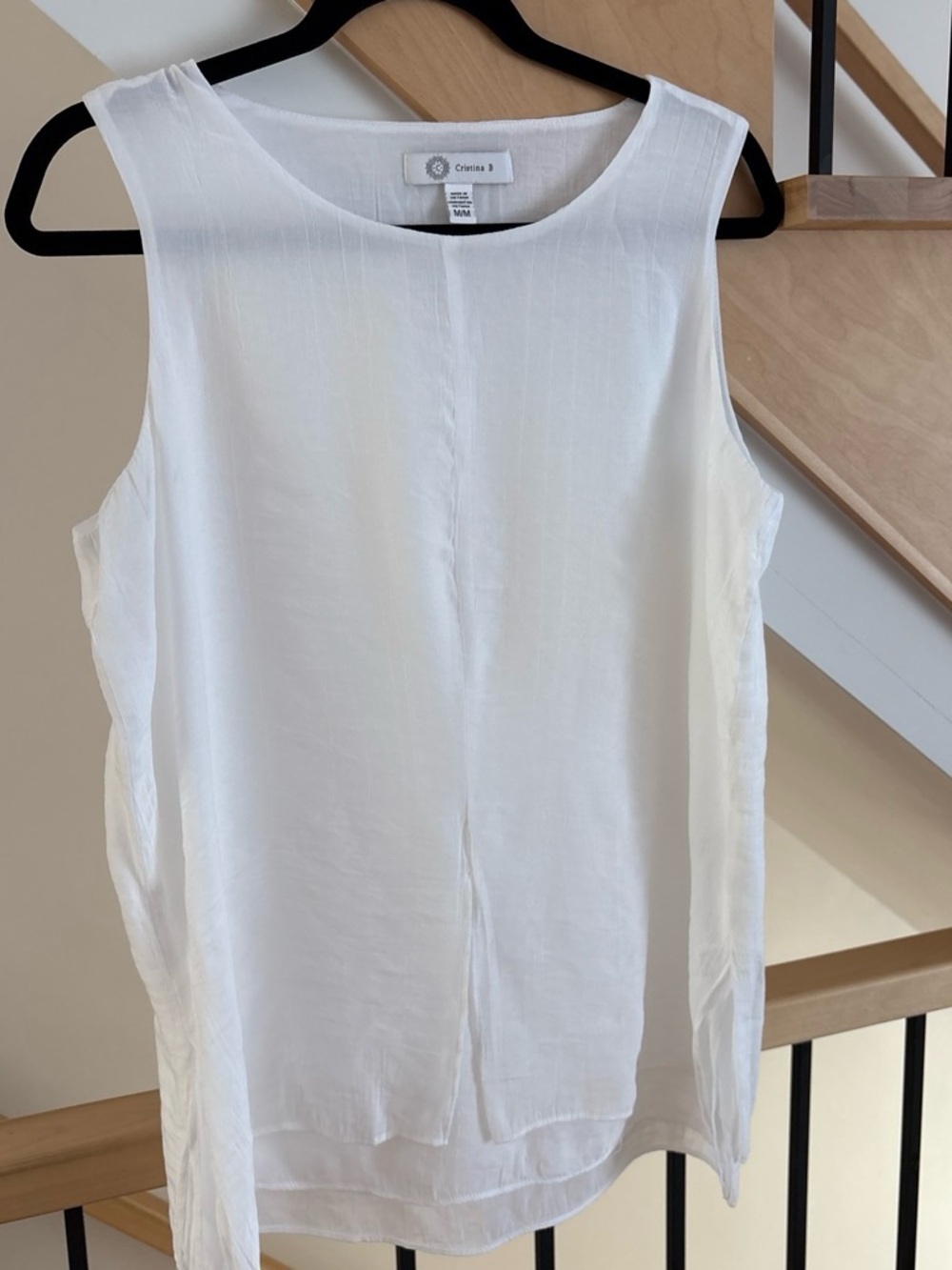 Christina White Sleeveless Scoop Neck Camisole